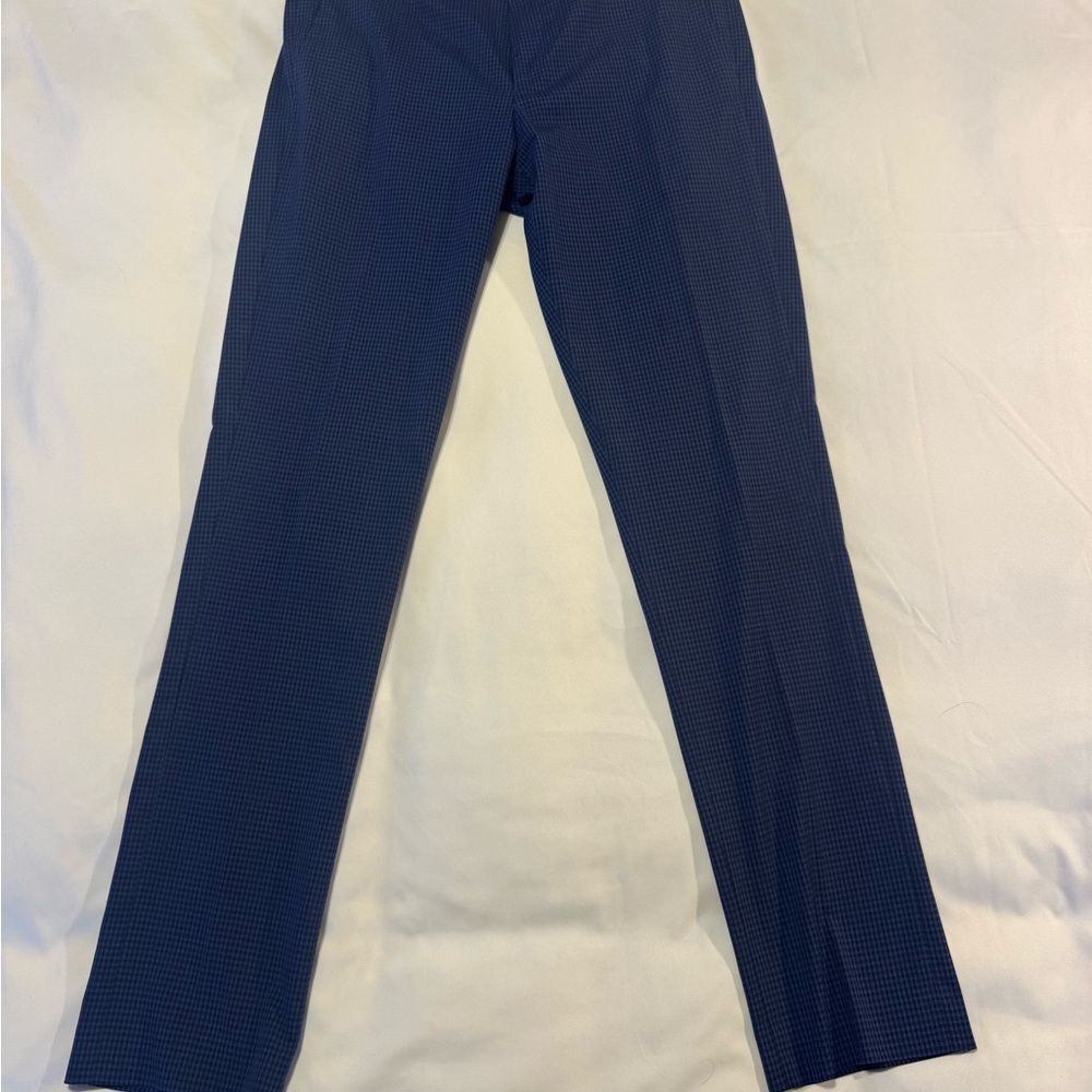 Murano Men's Blue Check Dress Pants 32x34 Flat Front Business Career Office